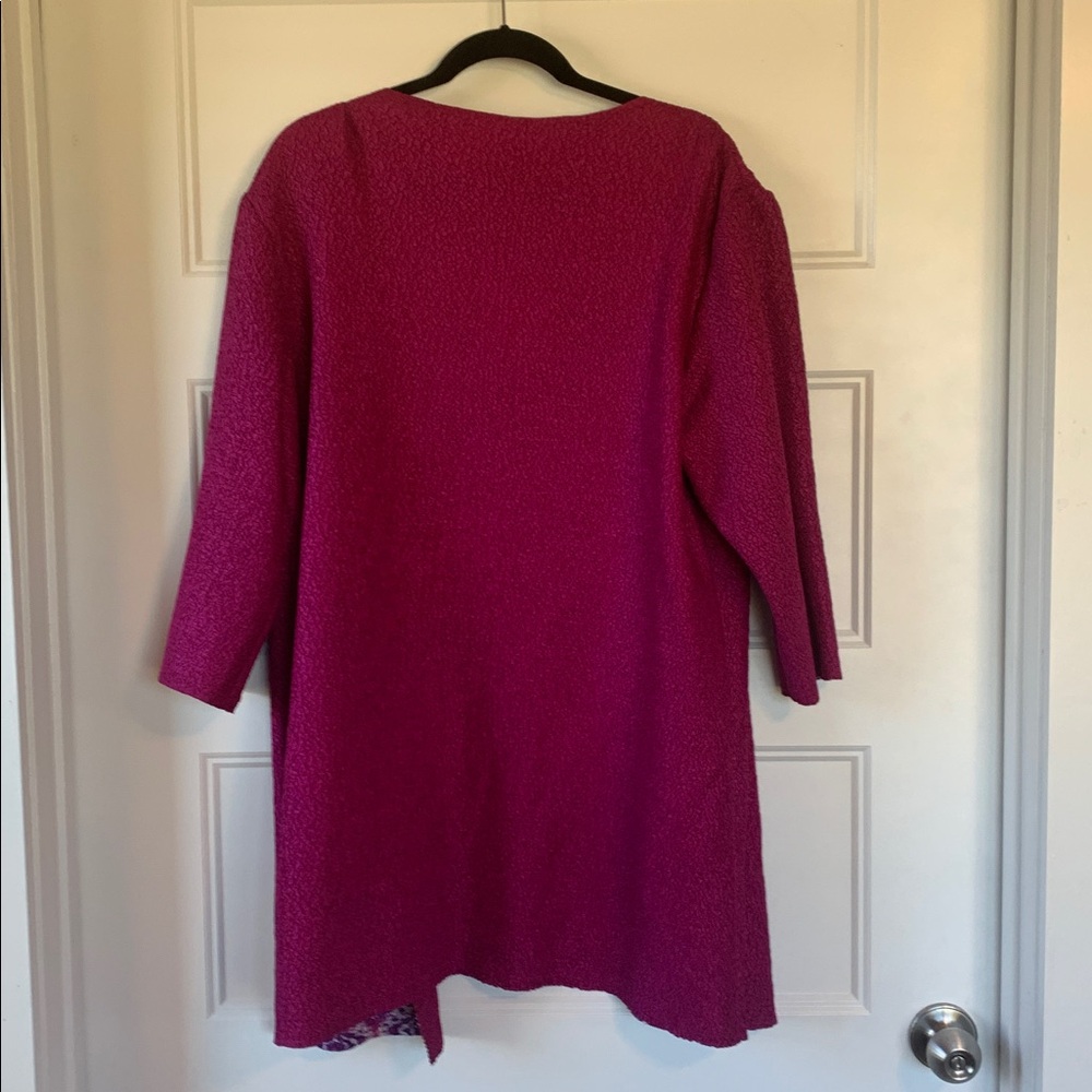 Chico’s/Travelers Jacket Reversible crushed ikat Fuchsia/ purple size 
2-XL - Picture 4 of 9